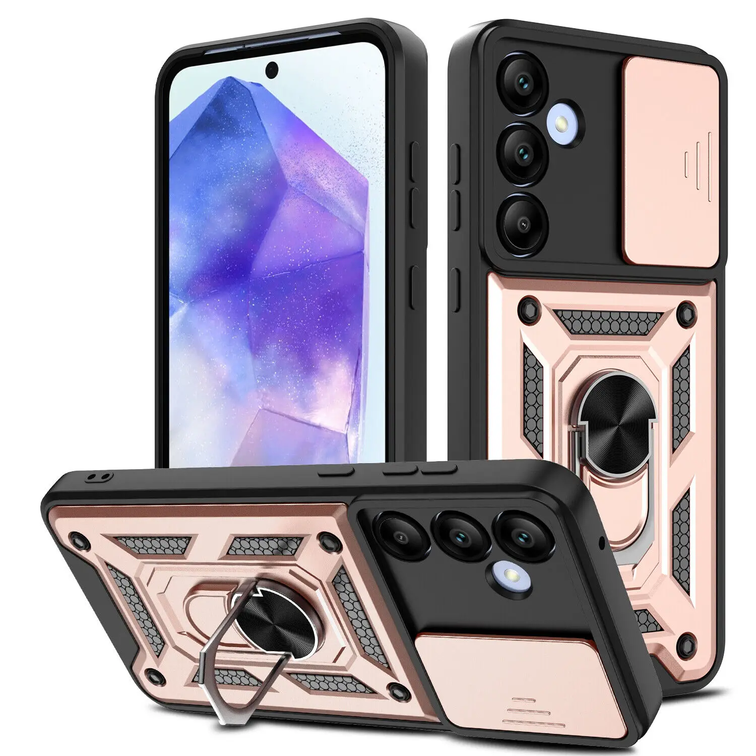 Heavy Duty Shockproof Military Armor Case with Ring Stand Holder