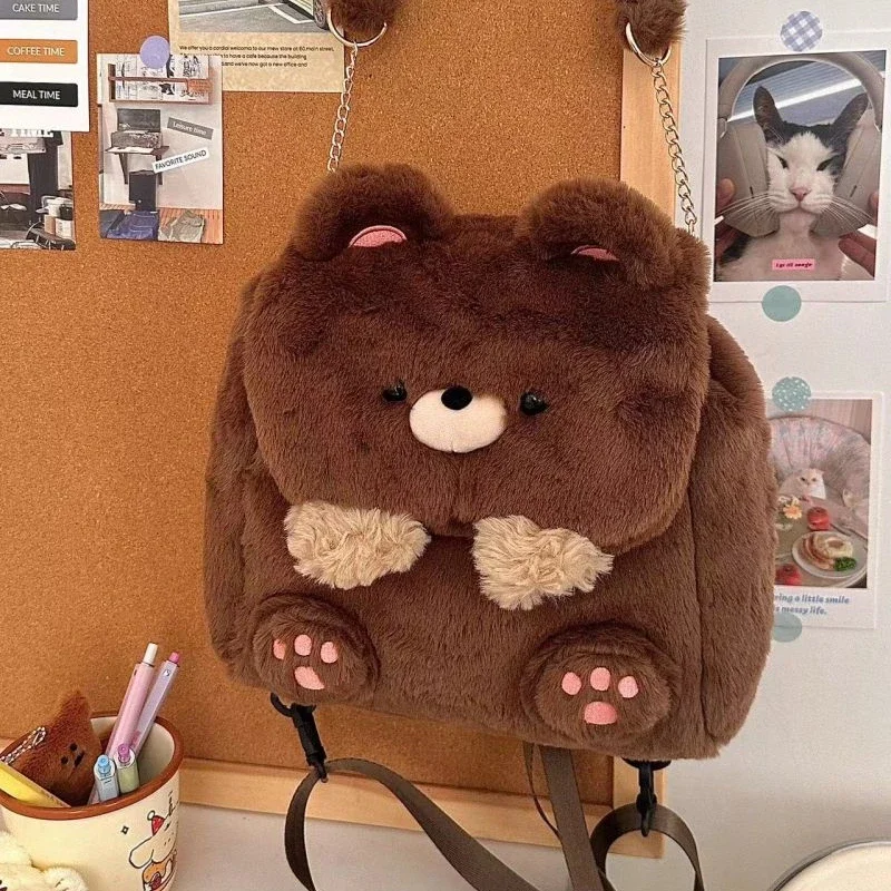 Kawaii Japanese Style Plush Bear Shoulder Bag