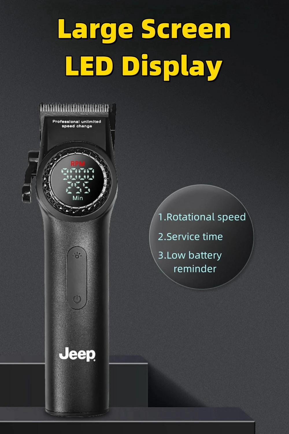 JEEP H1 H2 profession Hair cutting machine 9000 RPM Hair clipper trimmer for men High-end Barbershop accessories 5