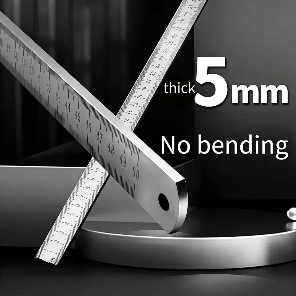 50cm 스테인레스 스틸 자 고온 담금질 은강 자 두께 5mm 굽힘 없는 자