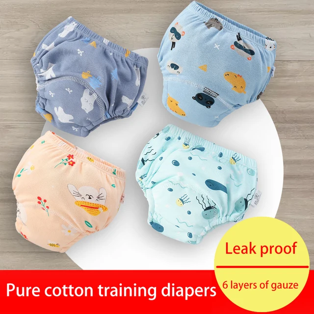 1~10PCS Soft Baby Cloth Diapers Reusable Kids Training Pants Waterproof Underwear Boys Girls Washable Cotton Nappy Changing 6