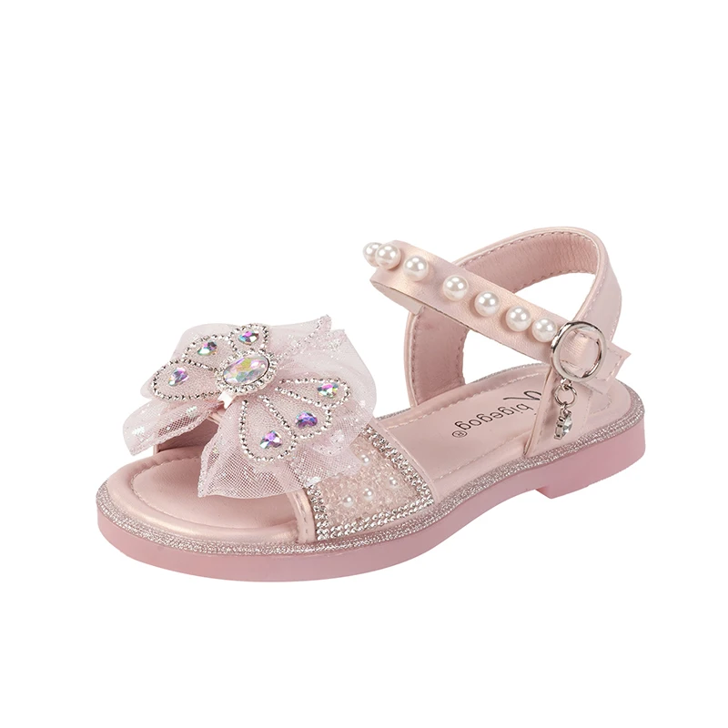 Girls Summer Sandals with Rhinestone and Soft Bottom