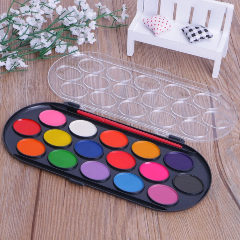 Watercolor Brush Set Painting Tray Craft Drawing Art Mini Kid Gift paint brushes art drawing tools 16Pcs