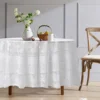 180cm White Butterfly Flower Round Tablecloth Embroidery Cover Wedding Party Events Banquet Hotel Table Cover Dining Table Decor 5