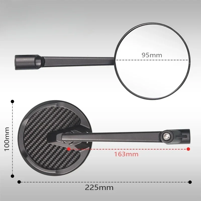 Universal True Carbon Fiber Motorcycle Handlebar Rear View Mirrors Glare Mirror For Honda Yamaha Suzuki Scooter
