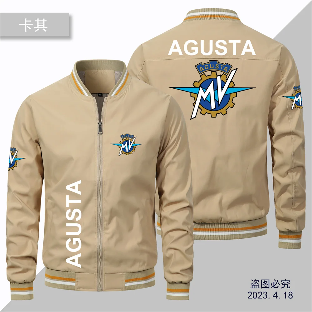 MV AGUSTA 프린트 로고 재킷 남성용, 오버사이즈 파일럿 재킷, 경량 의류, 인기 신상
