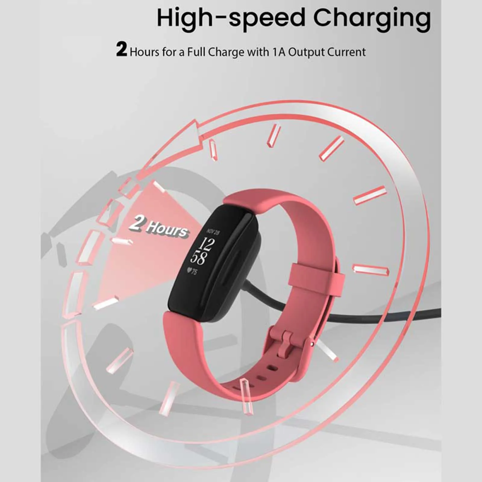 Fitbit Ace 3 / Inspire 2 용 충전기, 피트니스 트래커, 교체 충전 케이블 코드 액세서리