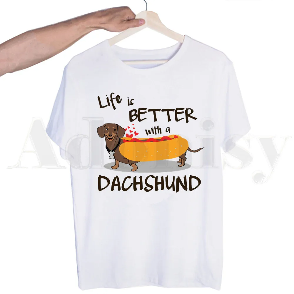 

Cute Cartoon Dog Dachshund Dog Fun T-shirt for Men Short Sleeve Men's Top T-shirt for Men White T-shirt for Women's T-shirt 6XL