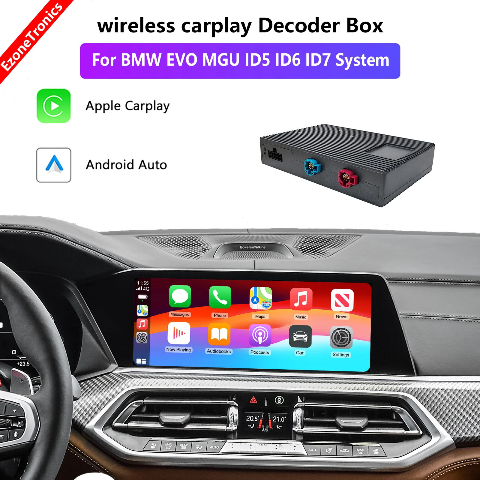 Kit CarPlay/Android Auto Sans Fil Pour Audi MIB/MMI 3G Plus - Compatible A4/A5/A6/A7/Q5/Q7 2014-2022 - 8