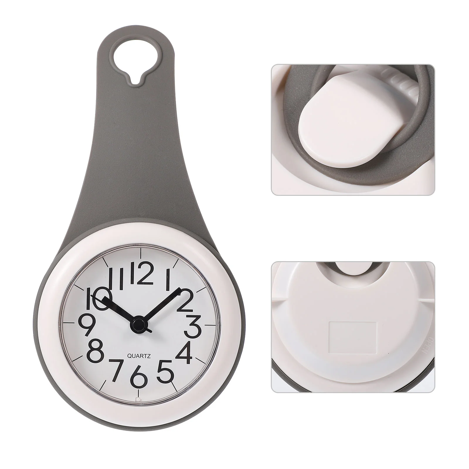 Wall Mount Clock Waterproof Shower Alarm Digital Timer Vanity Desk Smooth Modern Design Pointed Hands Sucker Handle Bathrooms Wall Clock Digital Wall Clock Digital Display Clock