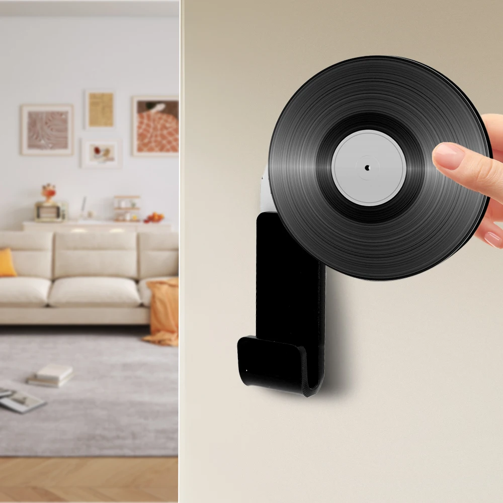 30/6PCS Acrylic Record Wall Mount Rack Self Adhesive Vinyl Record Wall Display Holder Home Wall Decoration Idol Record Art Hooks 6