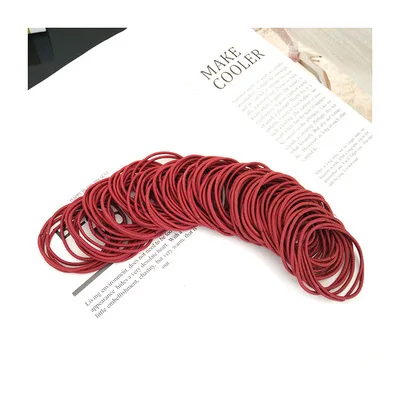 30/50/100pcs Hair Tie Girls with Black Hair Tie High Elastic Rubber Band for Women Men Thin Hair Tie Hair Accessories Hair Ties Red