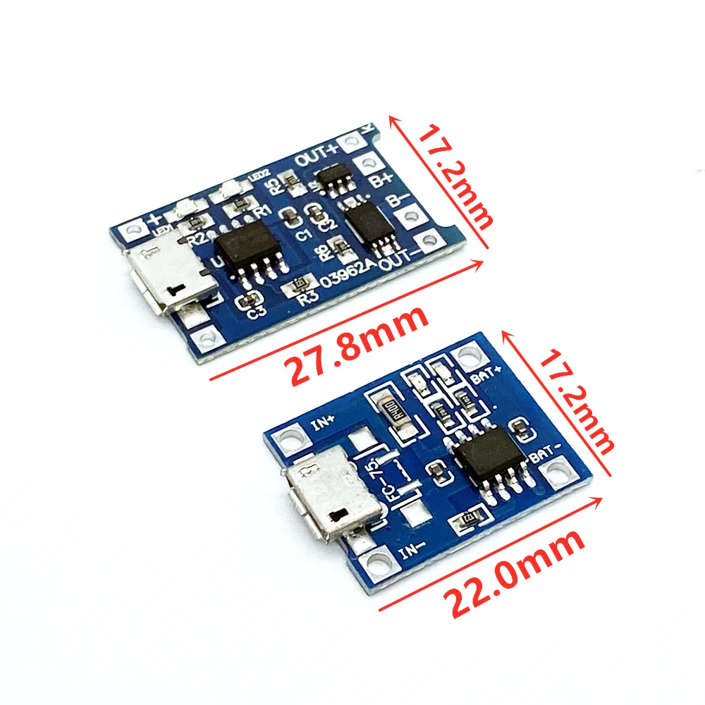 마이크로 USB 5V 1A 18650 TP4056 리튬 배터리 충전기 모듈 충전 보드, 보호 이중 기능 1A 리튬 이온, 5 개