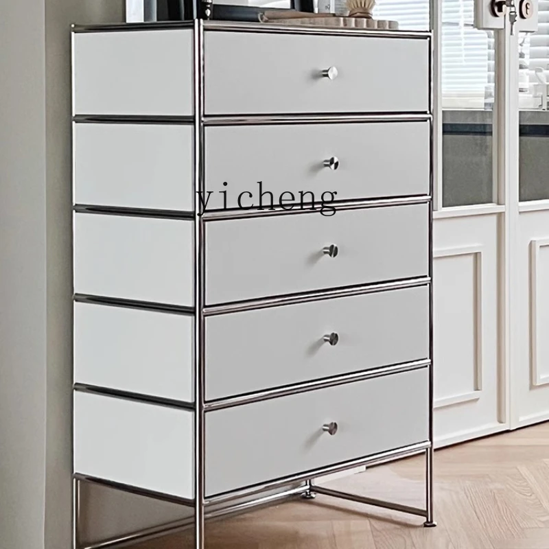 

XL Stainless Steel Module Combination Sideboard Cabinet Side Chest of Drawers Storage Cabinet Bedroom Tail Cabinet