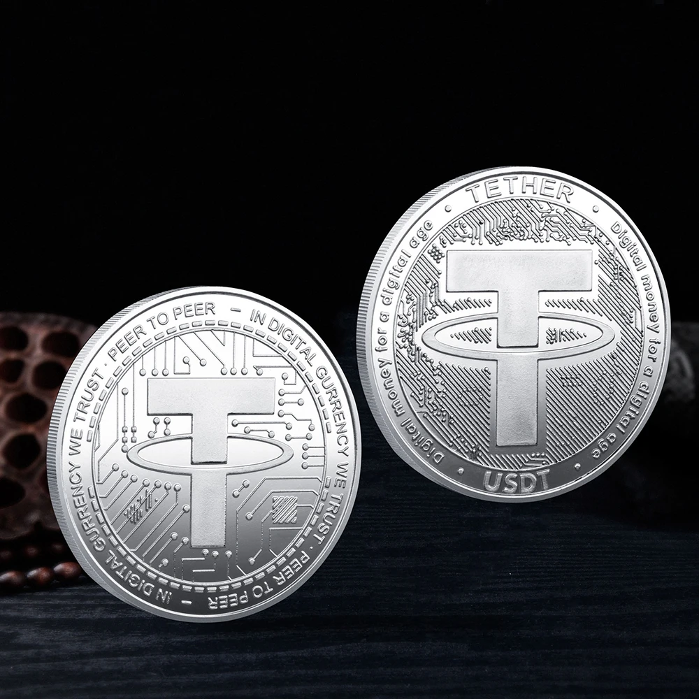 Gold-Plated USDT Cryptocurrency Art Collectible Coin – Commemorative Souvenir Gift and Decorative Piece