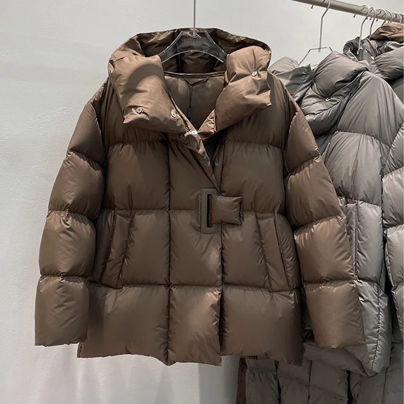 Janveny Winter 90% White Duck Down Jacket Women 2024 Fashion Female Thick Warm Fluffy Parkas Loose Oversized Puffer Coat Outwear 3