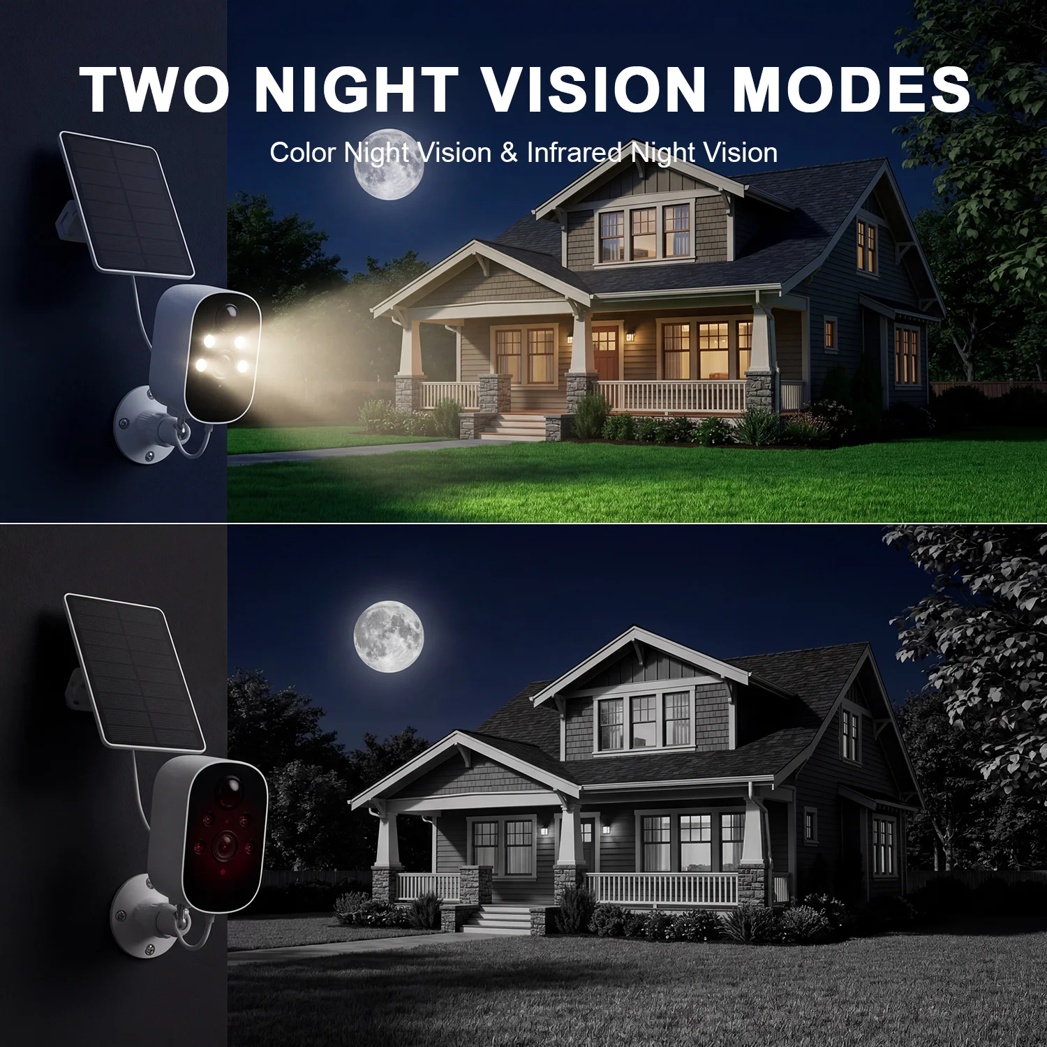 XVIM HD Solar Security Camera 2/4MP Outdoor Wireless 2.4G WIFI Camera Battery Camera Floodlight Color Night Vision Monitor CCTV 5