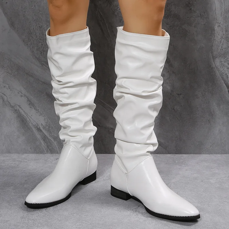 Fashion Shoes Women's Knee-High Boots Winter Knee High Boots High Sexy Heels The snow Boots Winter White Shoes Large size