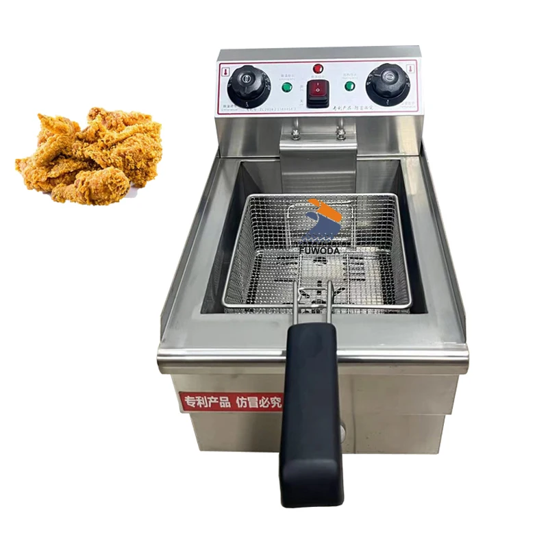 Commercial 10L Deep Fryer Electric 110/220V Chicken French Fries Fryer Reversible Heating Pipe Frying Oven Machine 2