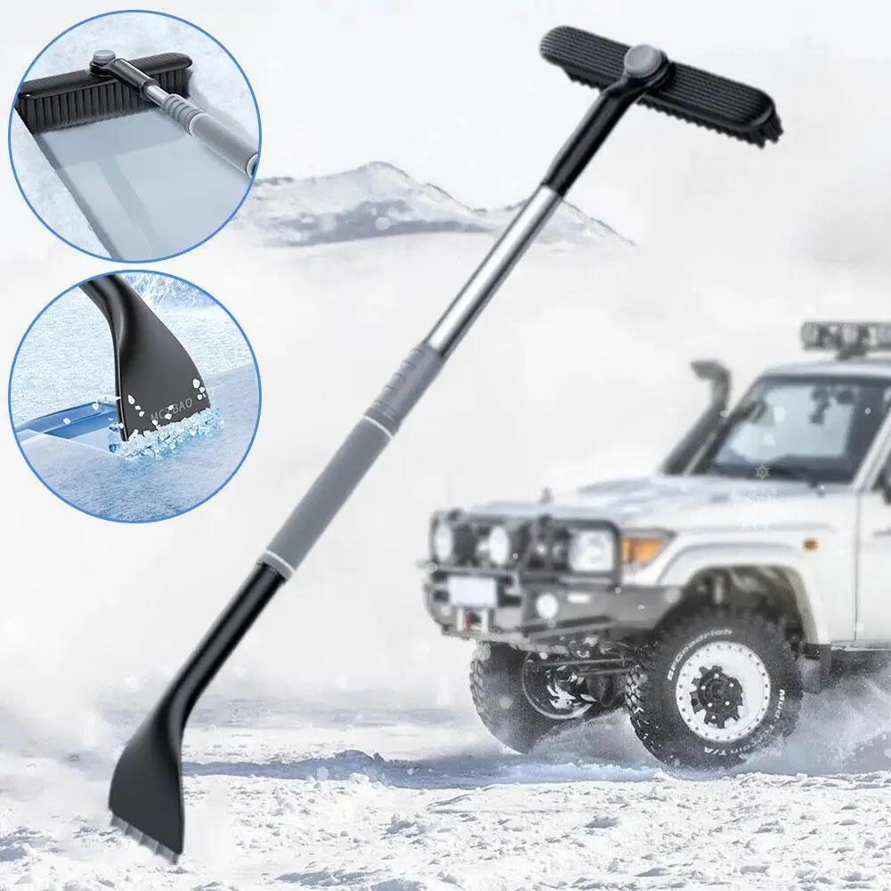 

Scraper With Brush 2 In 1 Brush Broom Ice Shovel Portable Car Windshield Clean Remover For Suv Truck Automobile Q8w0