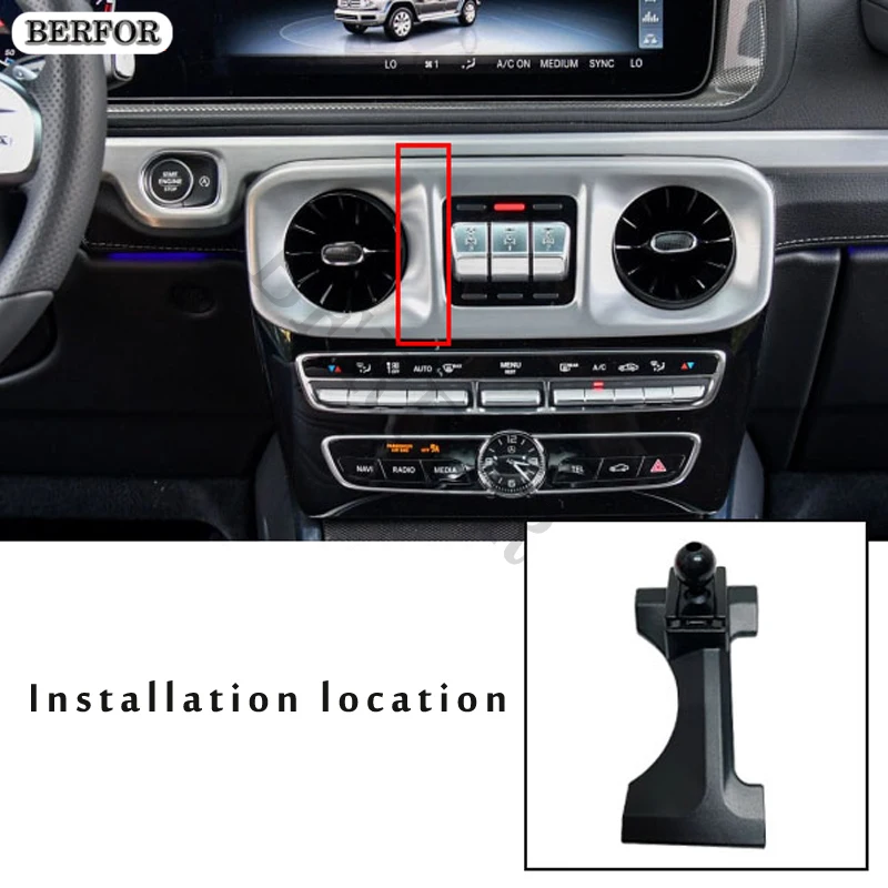 Car Phone Holder For Mercedes-Benz G-Class W464 G500 G350D G63 GPS Stand Rotatable Support Mobile Accessories