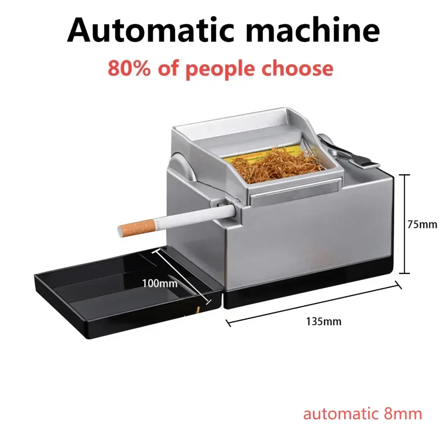 מכונת הזרקת סיגריות חדשה, צינור עשן נייד, מכונת גלילה אוטומטית לסיגריות חשמליות, כלי ליצירת סיגריות בעצמך