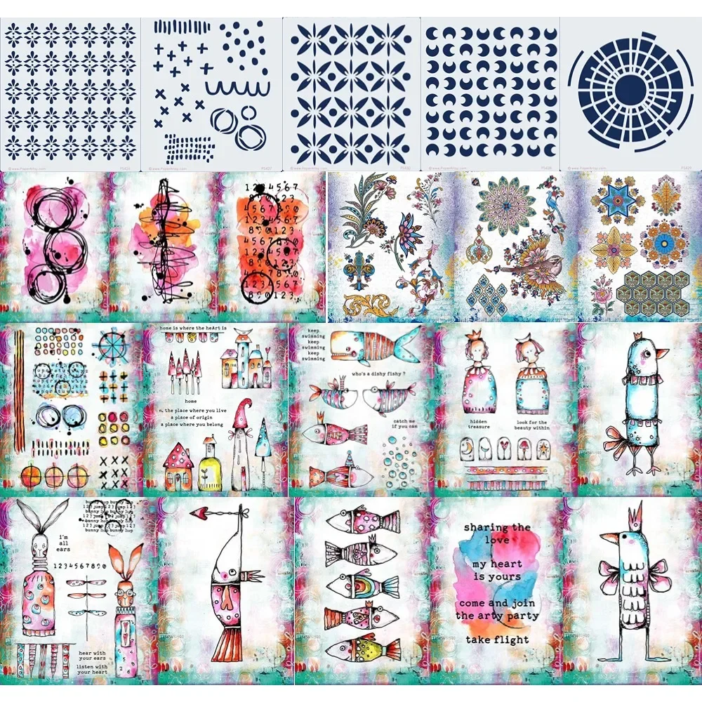 

Animals New 2024 Stencil and clear stamps scrapbooking to make paper engraving frames card craft set