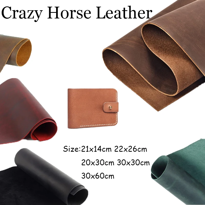 Genuine Vintage Oil-Tanned Leather Piece - Crazy Horse Pre-cut Cowhide