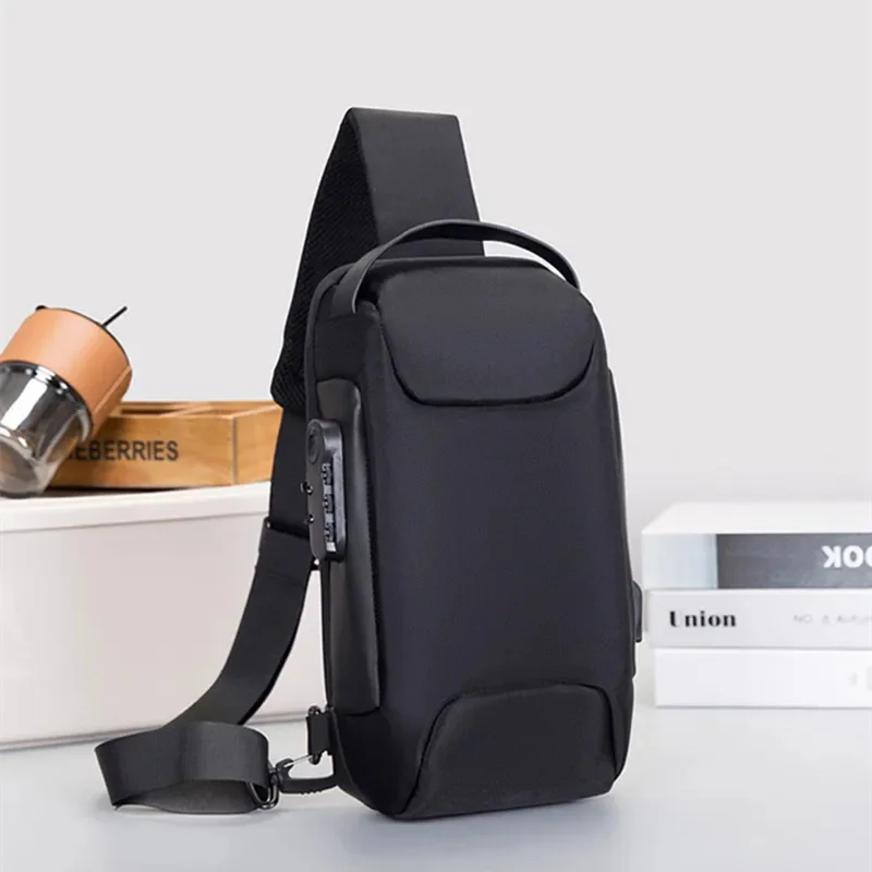 

New Multifunction Anti Theft Lock Crossbody for Men Short Trip Shoulder Messenger s Male Sport Waterproof Chest Bag