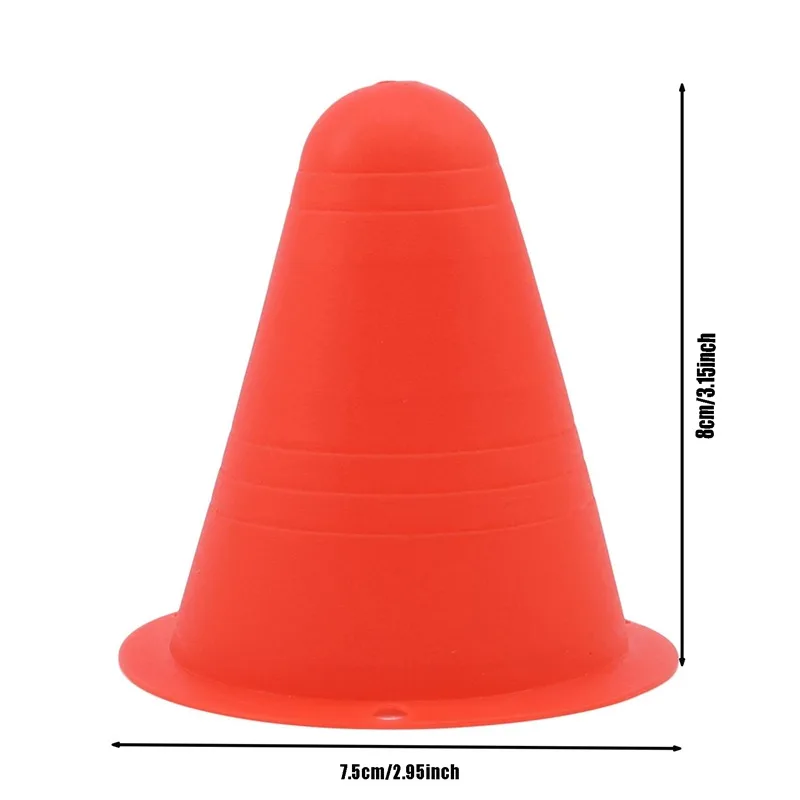 Skate Marker Training Road Cones Roller Football Soccer Rugby Training Soft Tower Skating Obstacle Roller Skate Pile 10Pcs/Set
