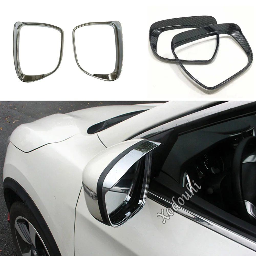 Car Rear View Side Glass Mirror Trim Frame Rain Shield Sun Visor Shade