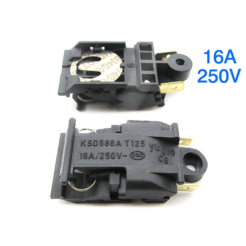 2pcs Black 13A/16A 250V Switch Electric Kettle Thermostat Switch Steam
