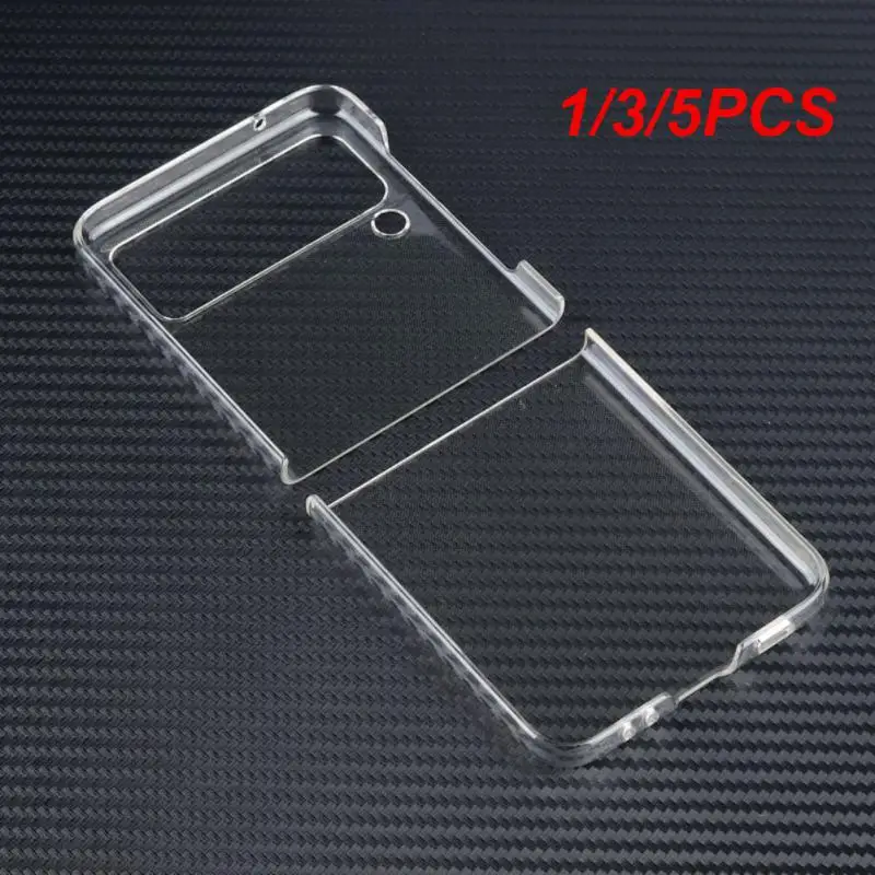 1/3/5Pcs Copertura Protettiva Guscio Paraurti Posteriore Trasparente Per Galaxy Z Flip 3 5G Custodia Per Galaxy Z Flip 3 Antiurto Tinta Unita