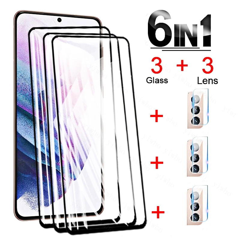 

Tempered Protective Glass For Samsung Galaxy S21 Plus Screen Protectors Samsun s20 S21 S 21 FE s21+ Camera Lens Film S21Plus
