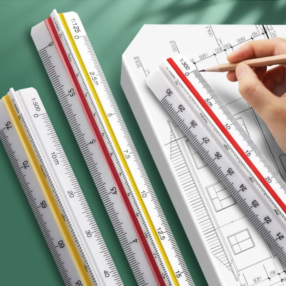 

Technical Triangular Scale Ruler Multifunction Drawing 30cm Architect Ruler Measuring Drawing Ruler School