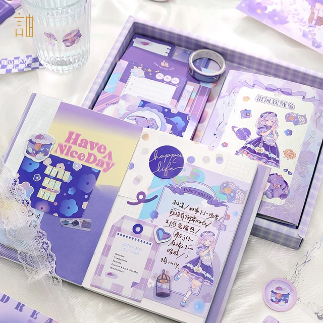 Purple Stationery Box | Kawaii Stationery Set | Cute Stationary