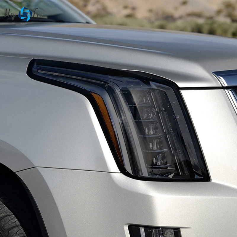

2 Pcs Car Headlight Protective Film Headlamp Restoration Transparent Black TPU Sticker For Cadillac Escalade 2016- Accessories