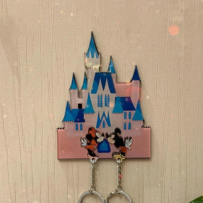 Acrylic Refrigerator Magnet Couple Keychain Hanger Cartoon Key Holder House Key Ring Pendant Anti-Lost Hanger Entry Home Decor 3