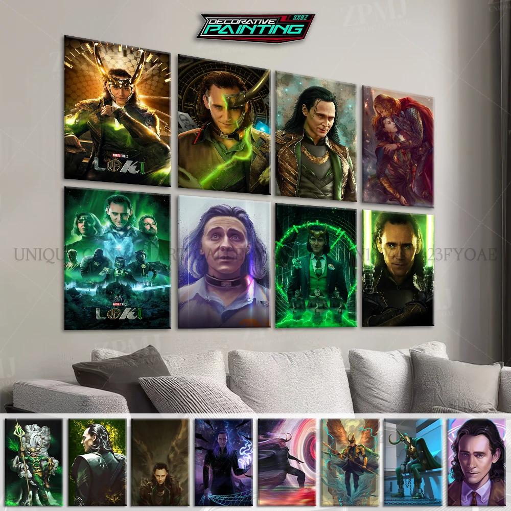 Marvel Comics The Avengers Loki Rahmenloser Leinwanddruck, modernes Poster, Film, Zuhause, dekorative Malerei, Wandkunst, Bild, Raumwandbild