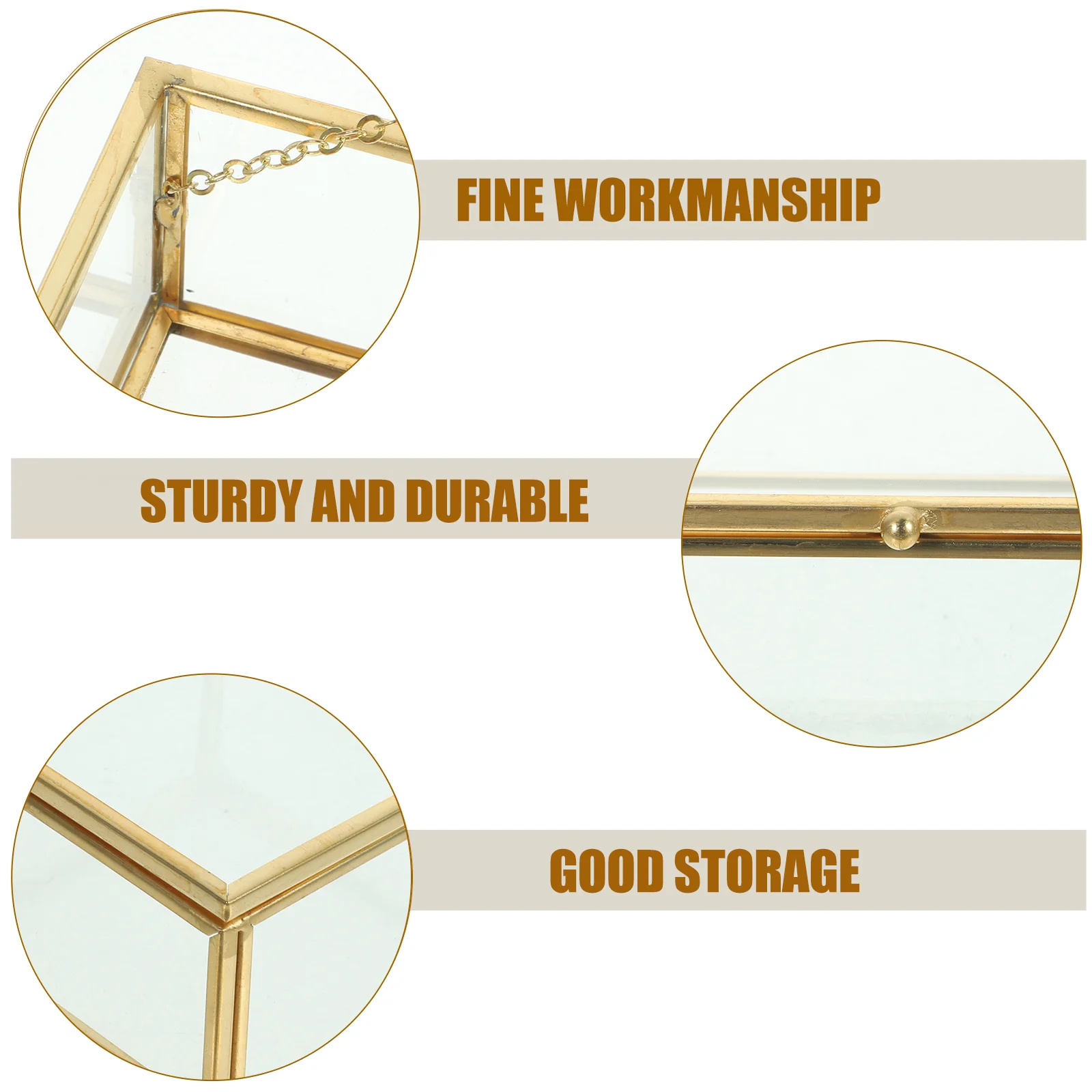 Golden Alloy Frame Glass Jewelry Box Luxury Perfume ganizer Storage Container Trinket Case Home Storage ganization 2