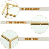Golden Alloy Frame Glass Jewelry Box Luxury Perfume ganizer Storage Container Trinket Case Home Storage ganization 2