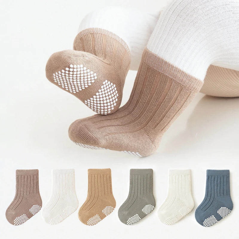 Cotton Anti Slip Socks for Newborn Baby Boys Girls