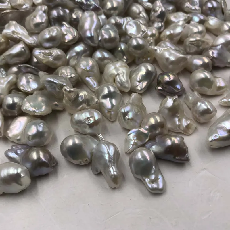 ELEISPL JEWELRY LOts 150g Natural Colors Baroque Pearls 15-25mm Undrilled White Loose Beads #22010456-2