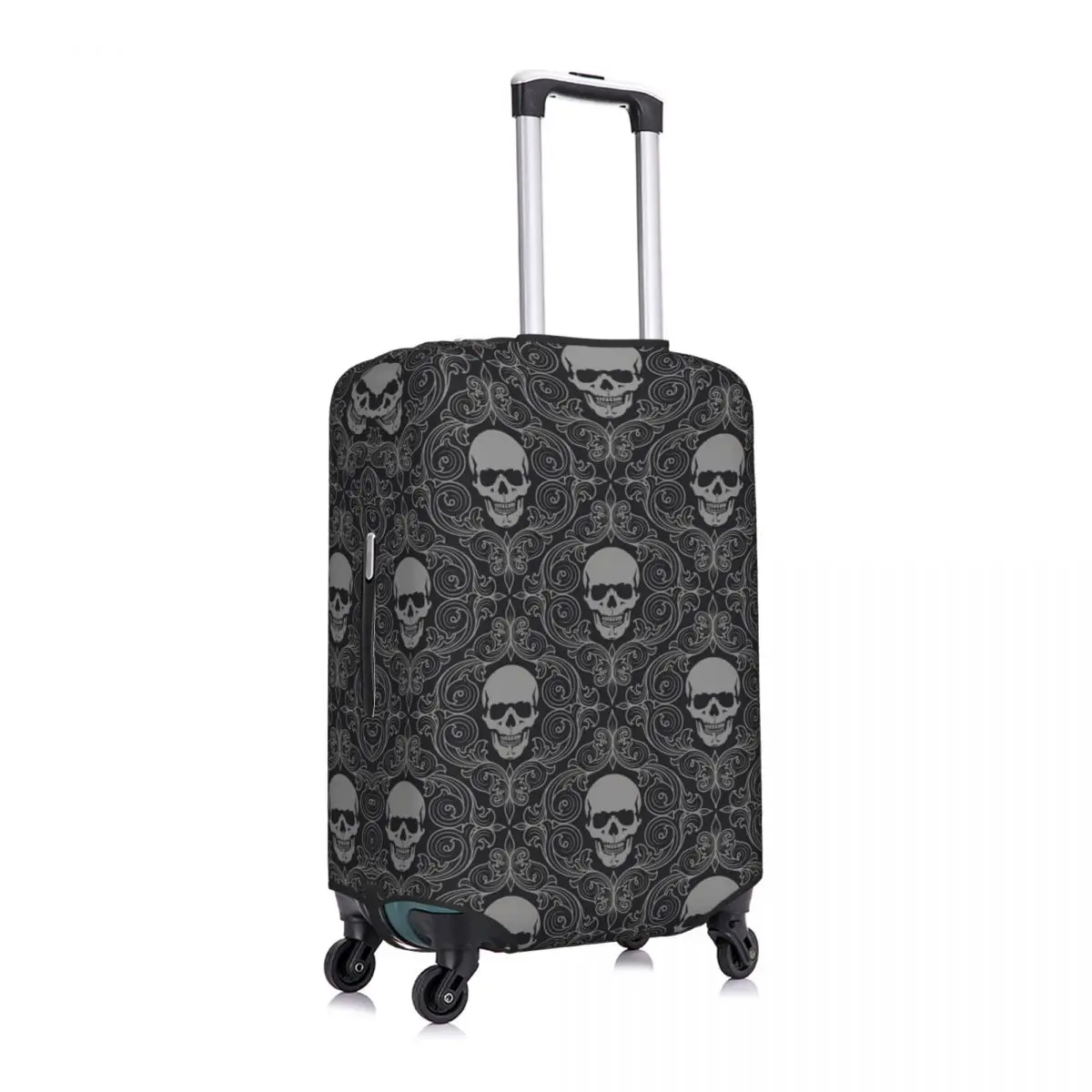 Cool Skull Doodle Suitcase Cover Vintage Cruise Trip Protector Vacation Fun Luggage Case