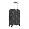Cool Skull Doodle Suitcase Cover Vintage Cruise Trip Protector Vacation Fun Luggage Case 3