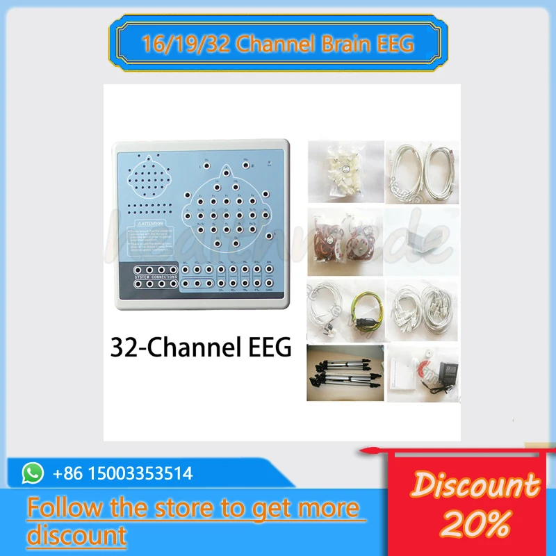 KT88-3200 Digital 32 Channel EEG Machine Brain electric Activity Mapping System PC Software Analyzer Patient Monitor +2 Tripods