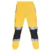 Mens Work Uniform Bottoms Safety Sweat Pants Striped Reflective Pants Loose Mens Jogging Trousers Joggers Patchwork Workwear 4
