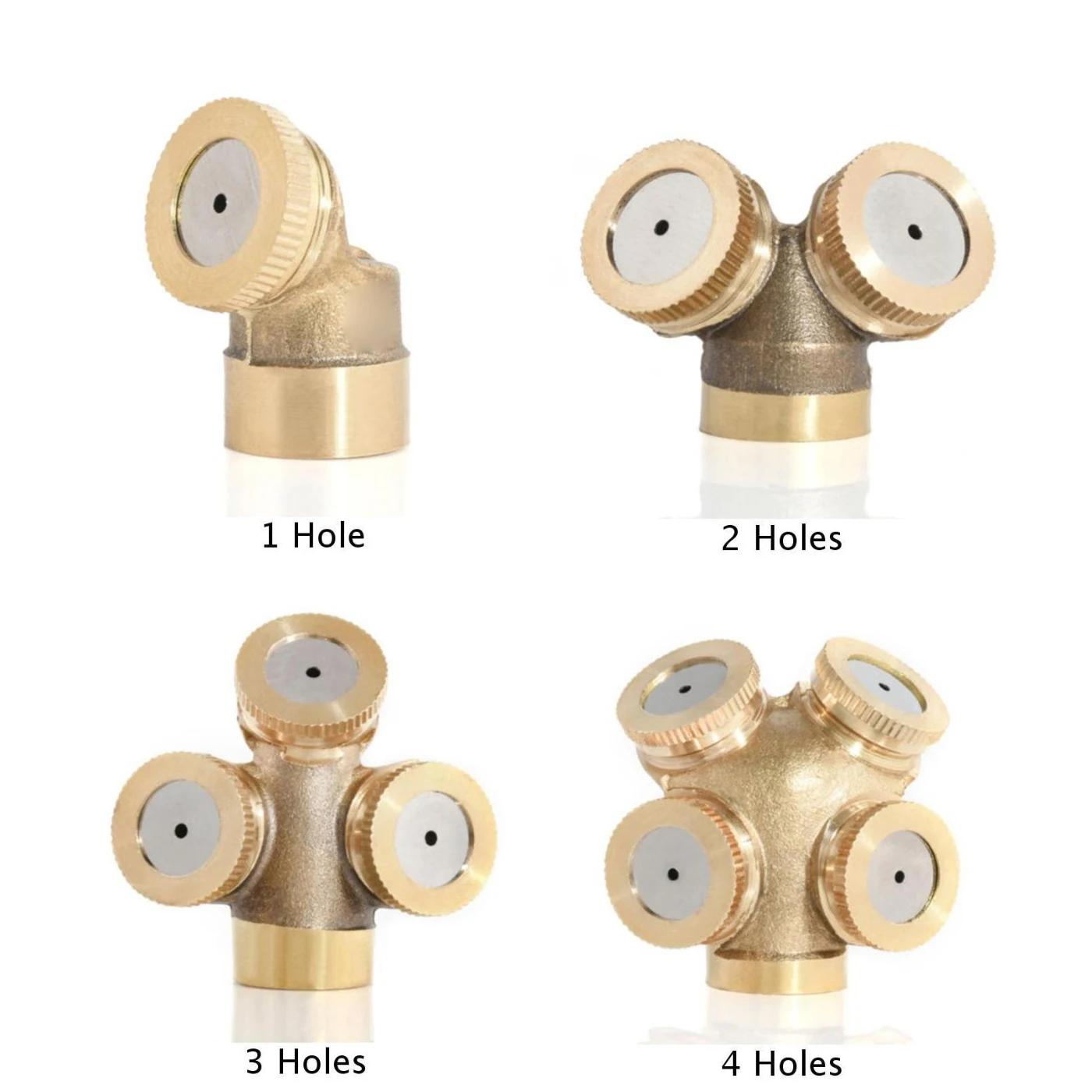 Gold Adjustable Brass Spray Misting Nozzle Garden Sprinklers Irrigation Irrigation Large Area Spray Hazy Mist