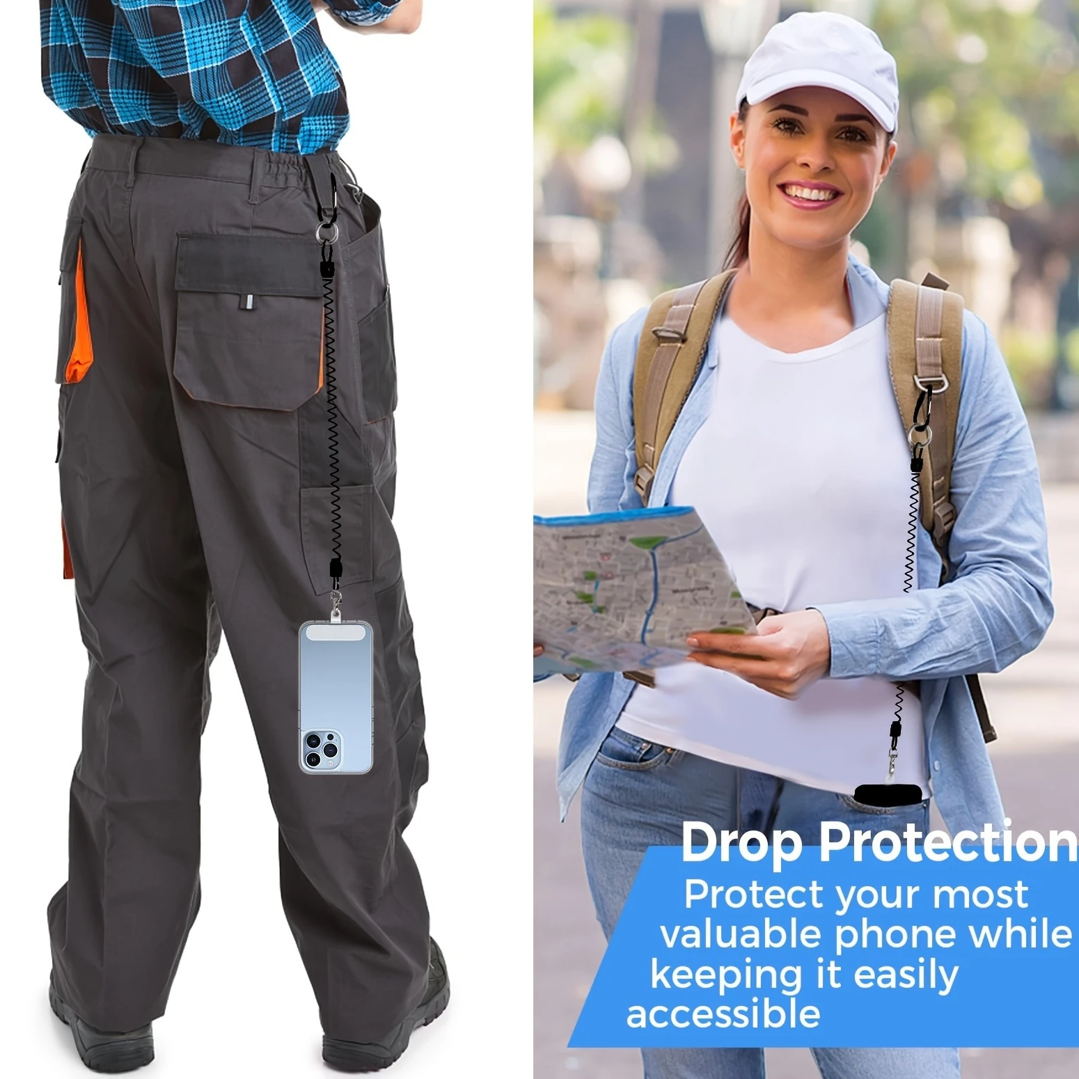 Secure Phone Lanyard with Carabiner Clip