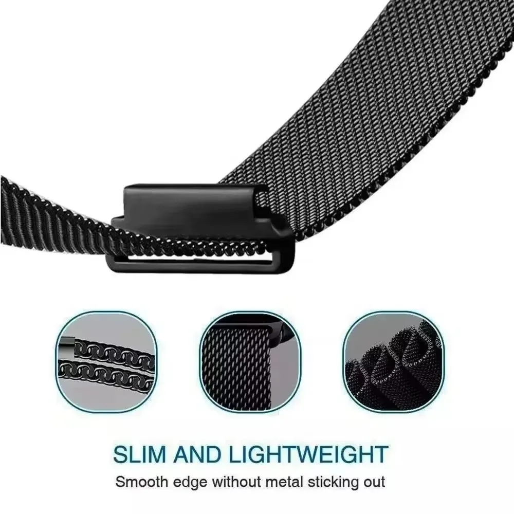 Milanese Magnetic Metal Strap Band, 22mm/20mm, for Garmin Forerunner and Venu Series